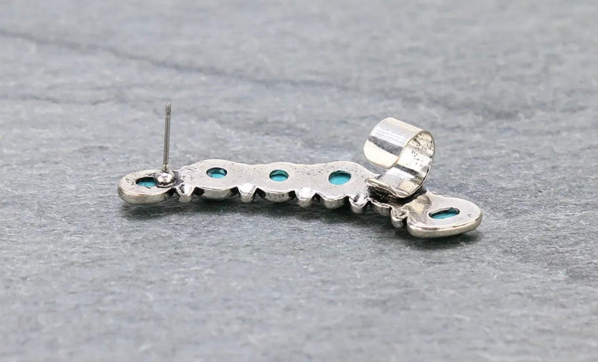 WESTERN EAR CRAWLER stud earring 1 piece Southwest Bedazzle jewelz