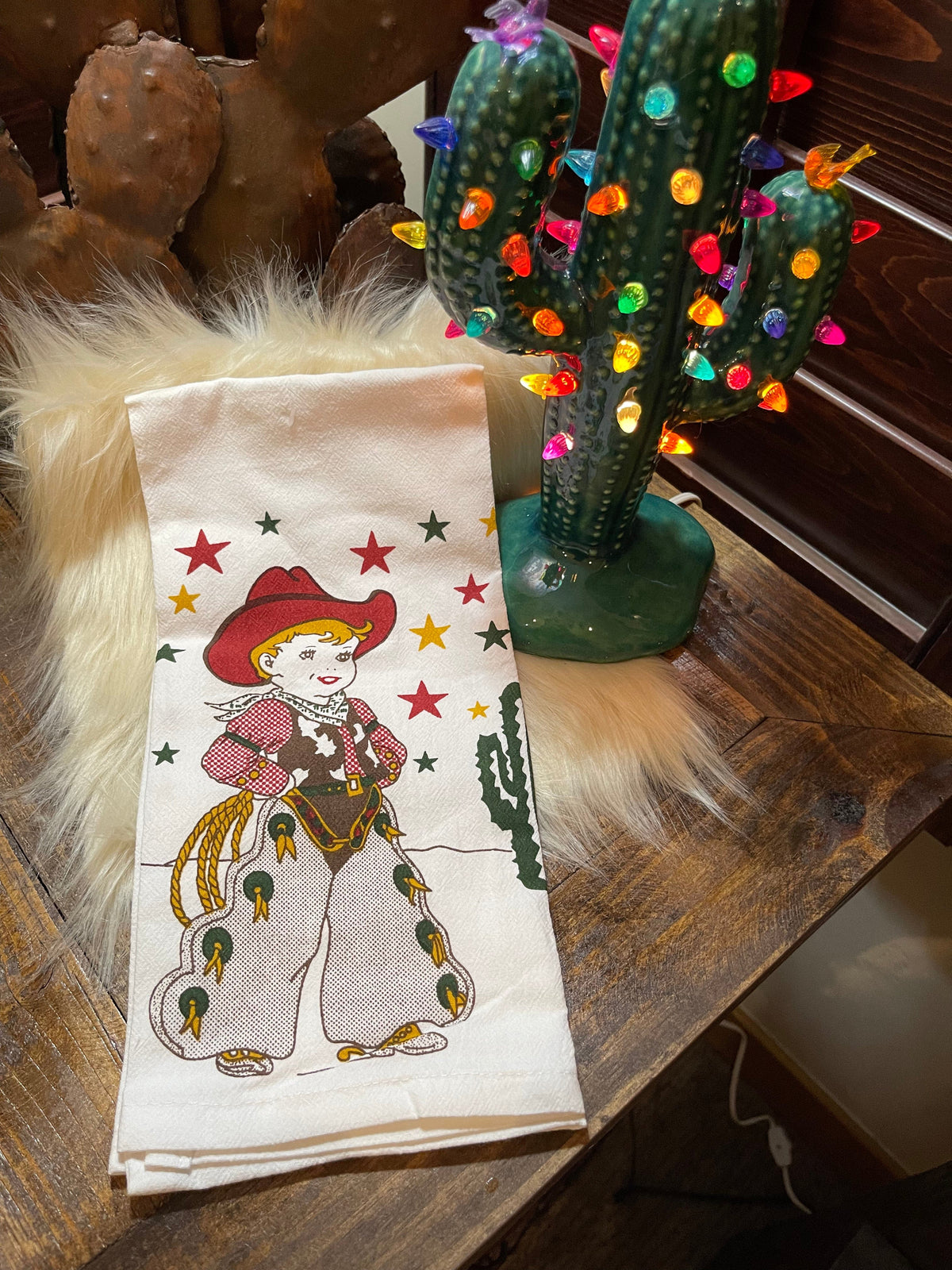 Western flour sack kitchen towel Southwest Bedazzle home decor