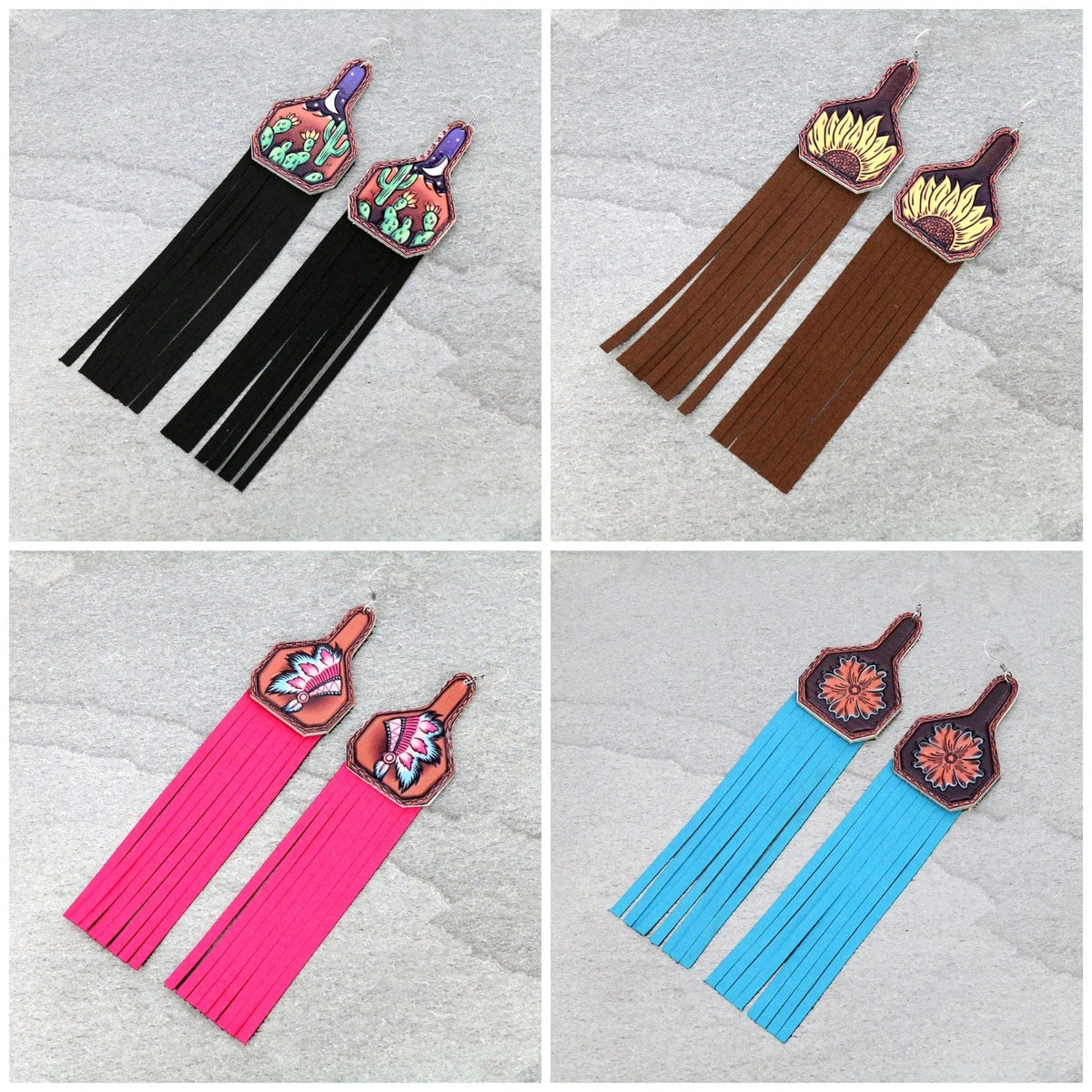 Western Fringe Earrings Southwest Bedazzle jewelz