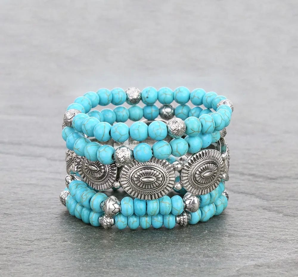 Wide western Turquoise bracelet Southwest Bedazzle jewelz