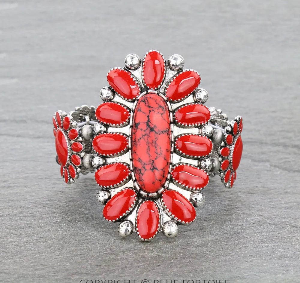 Wide western Turquoise bracelet Southwest Bedazzle jewelz