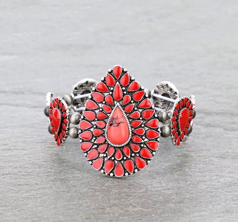 Wide western Turquoise bracelet Southwest Bedazzle jewelz