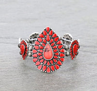 Wide western Turquoise bracelet Southwest Bedazzle jewelz