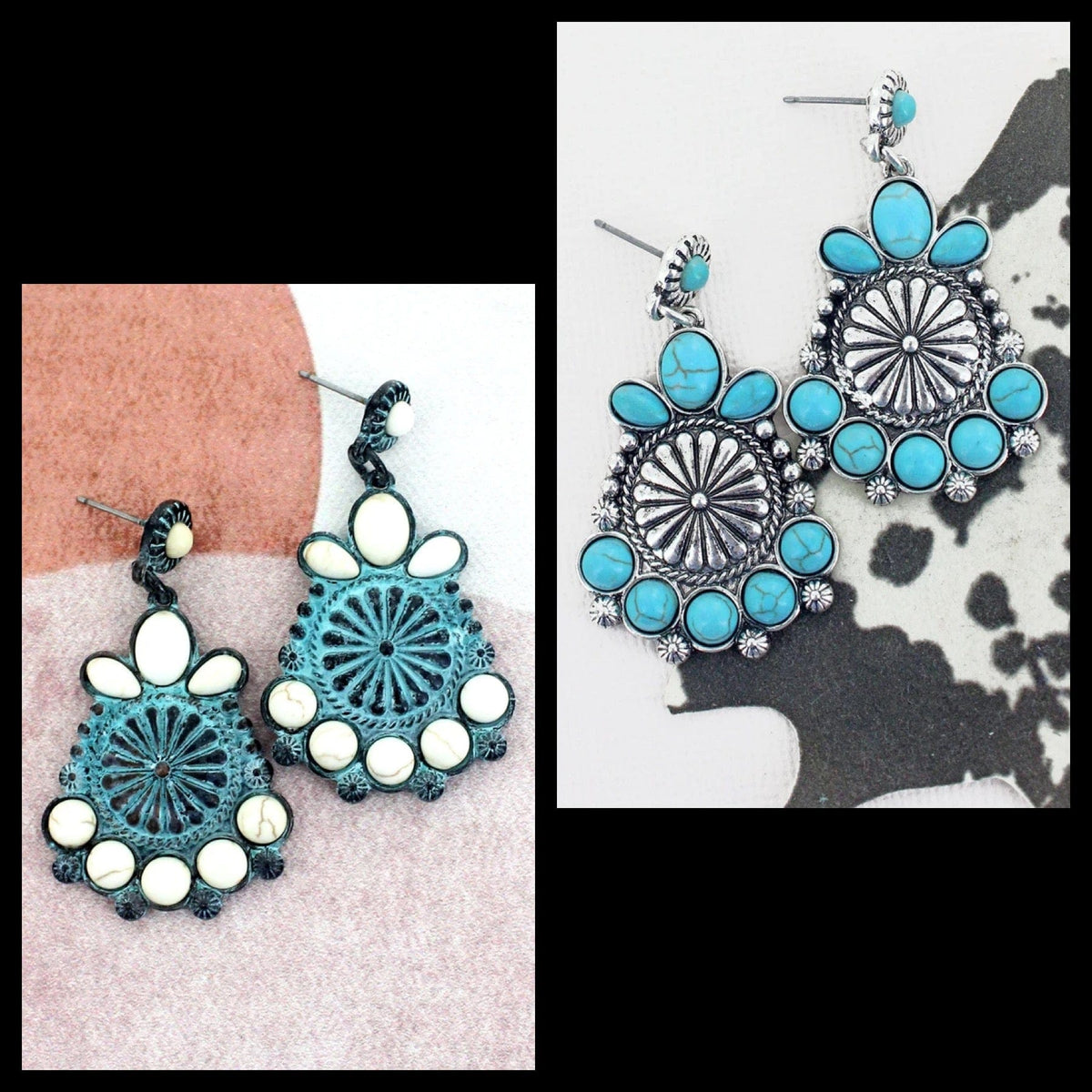 Wild west stone earrings Southwest Bedazzle jewelz