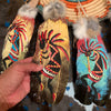 XL painted Kokopelli feather 12” Southwest Bedazzle home decor