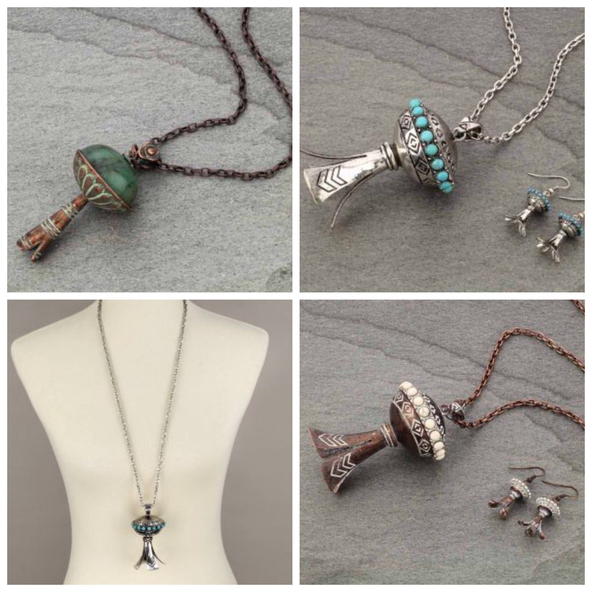 XL SQUASH NECKLACE Southwest Bedazzle jewelz