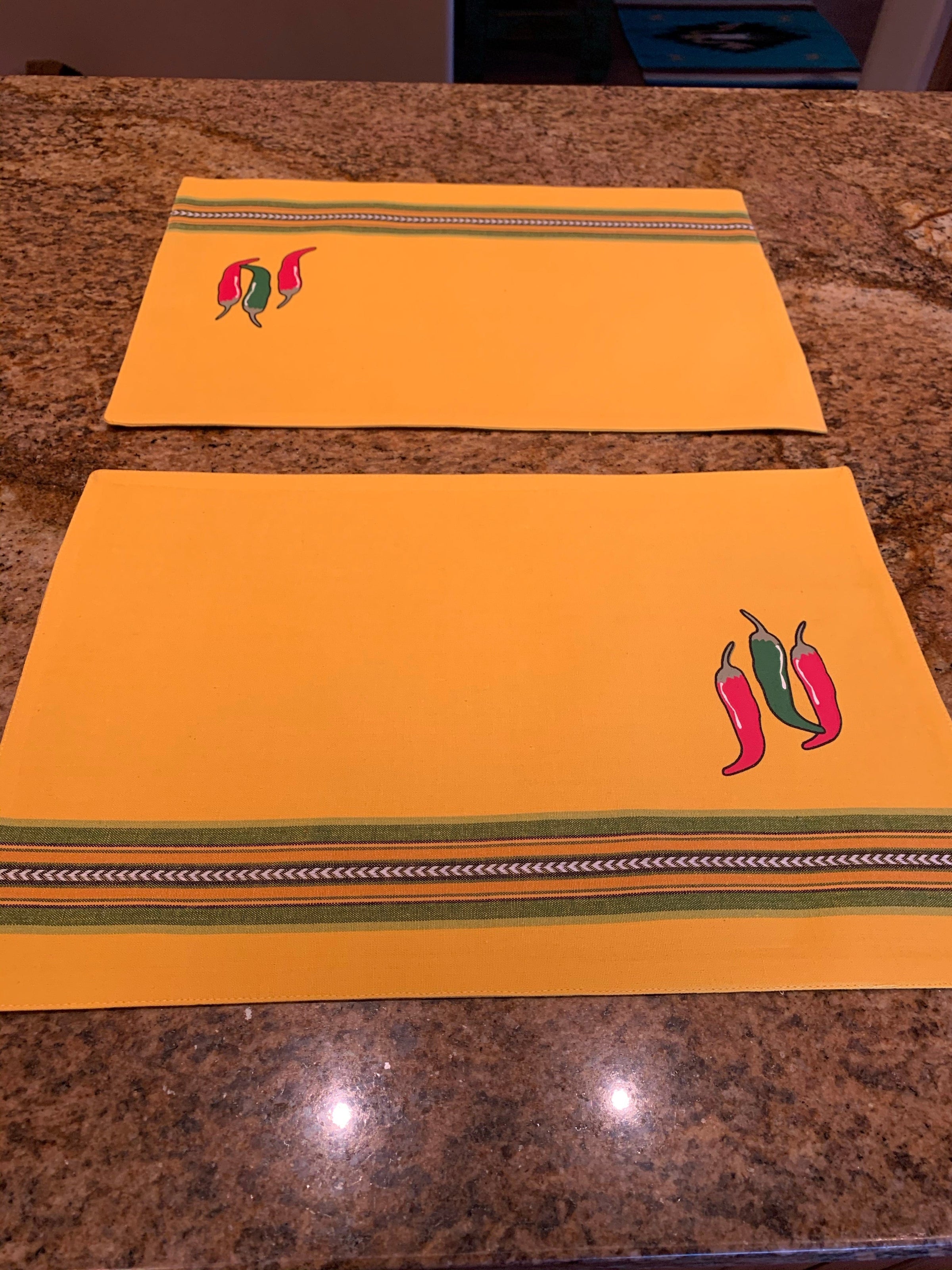 Yellow chili pepper PLACEMAT Southwest Bedazzle home decor
